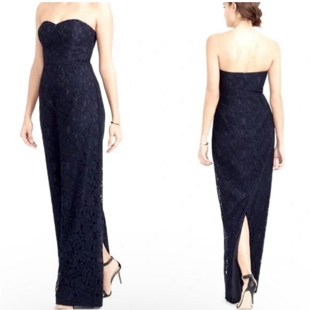 J. Crew Natasha Black Lace Maxi Dress